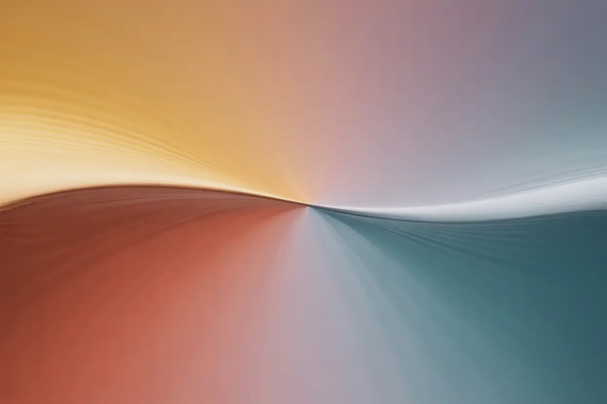 An abstract visual representing mood balance with warm and cool colors blending together.