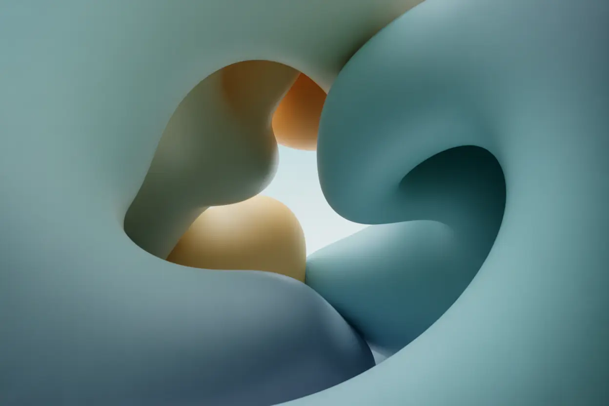 An abstract image with soft, swirling shapes of blues and grays around a point of light, representing the search for mental clarity.