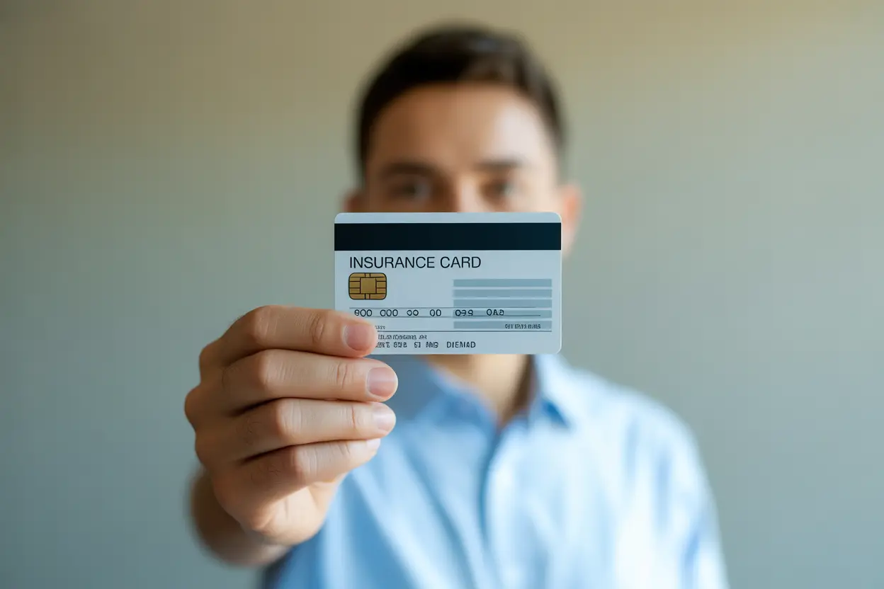 A person holds an insurance card, ready to verify their benefits for addiction treatment.