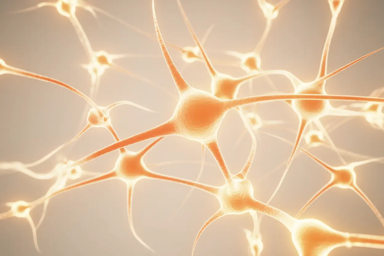 An artistic rendering of glowing neural pathways, representing the complexity of brain chemistry and the potential for healing.